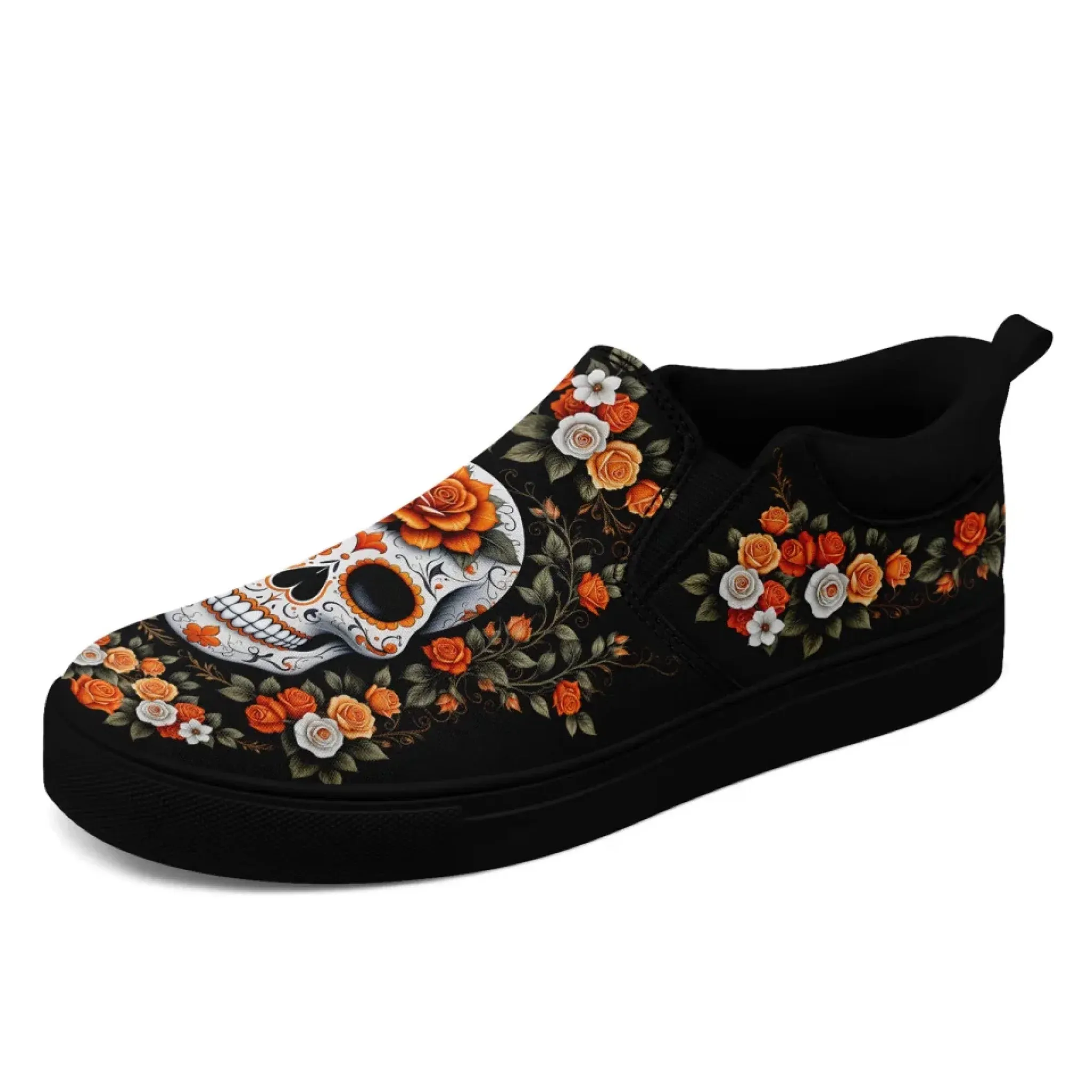 Personalized Skull Fashion Sneakers, Custom Skeleton and Face Shoes, Unisex and Comfort Slip On Shoes