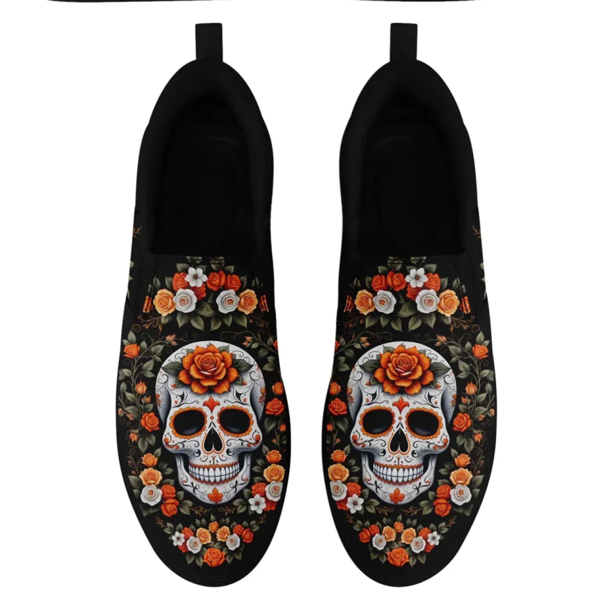 Personalized Skull Fashion Sneakers, Custom Skeleton and Face Shoes, Unisex and Comfort Slip On Shoes