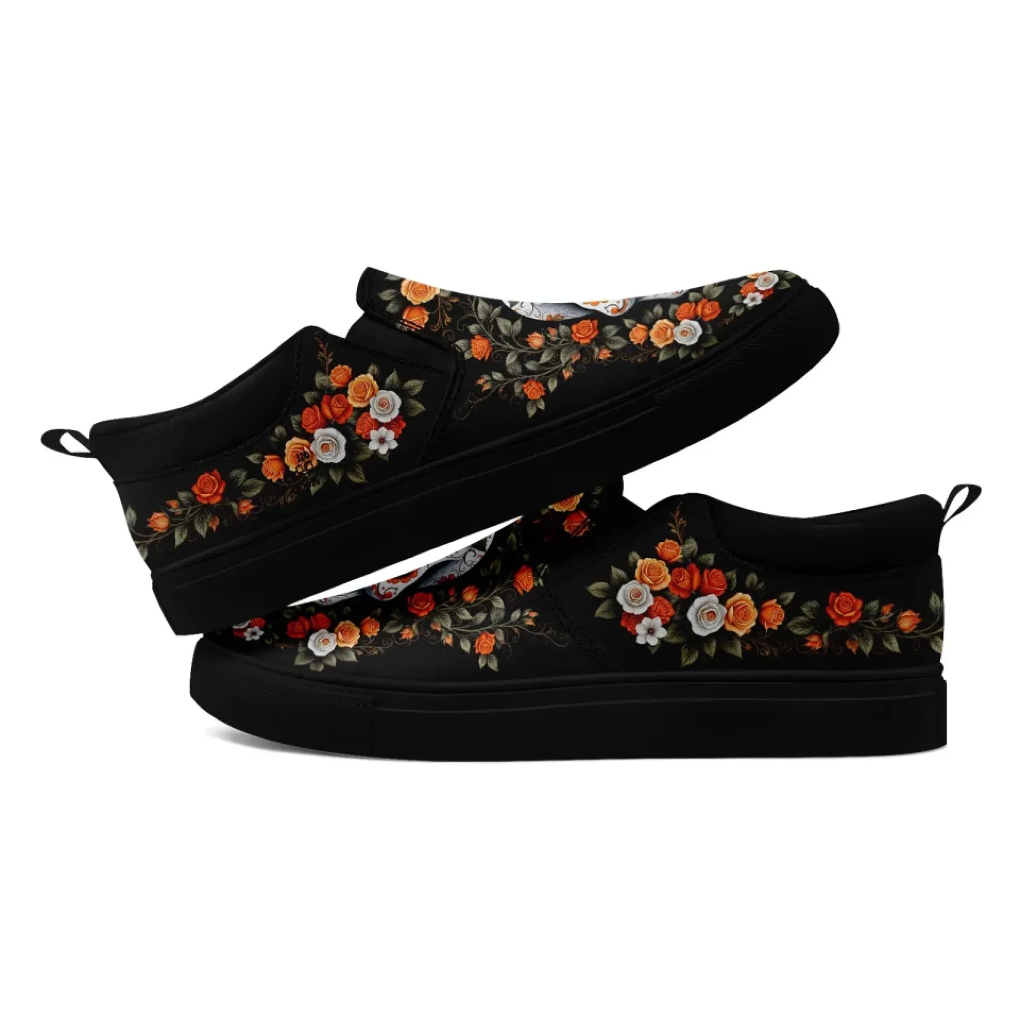 Personalized Skull Fashion Sneakers, Custom Skeleton and Face Shoes, Unisex and Comfort Slip On Shoes