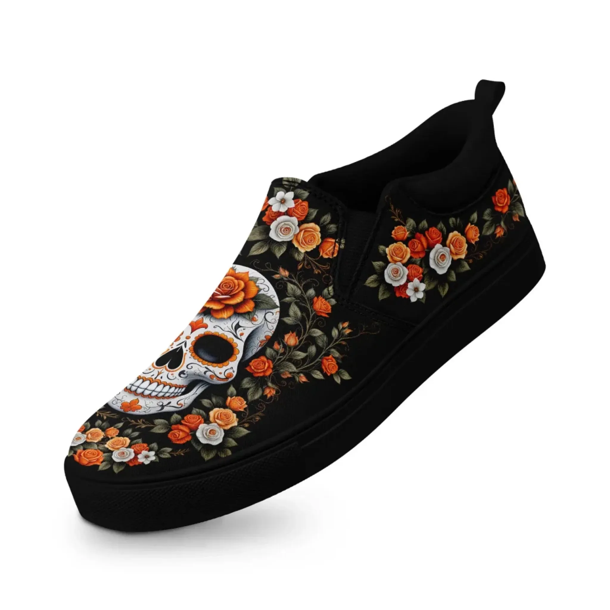 Personalized Skull Fashion Sneakers, Custom Skeleton and Face Shoes, Unisex and Comfort Slip On Shoes