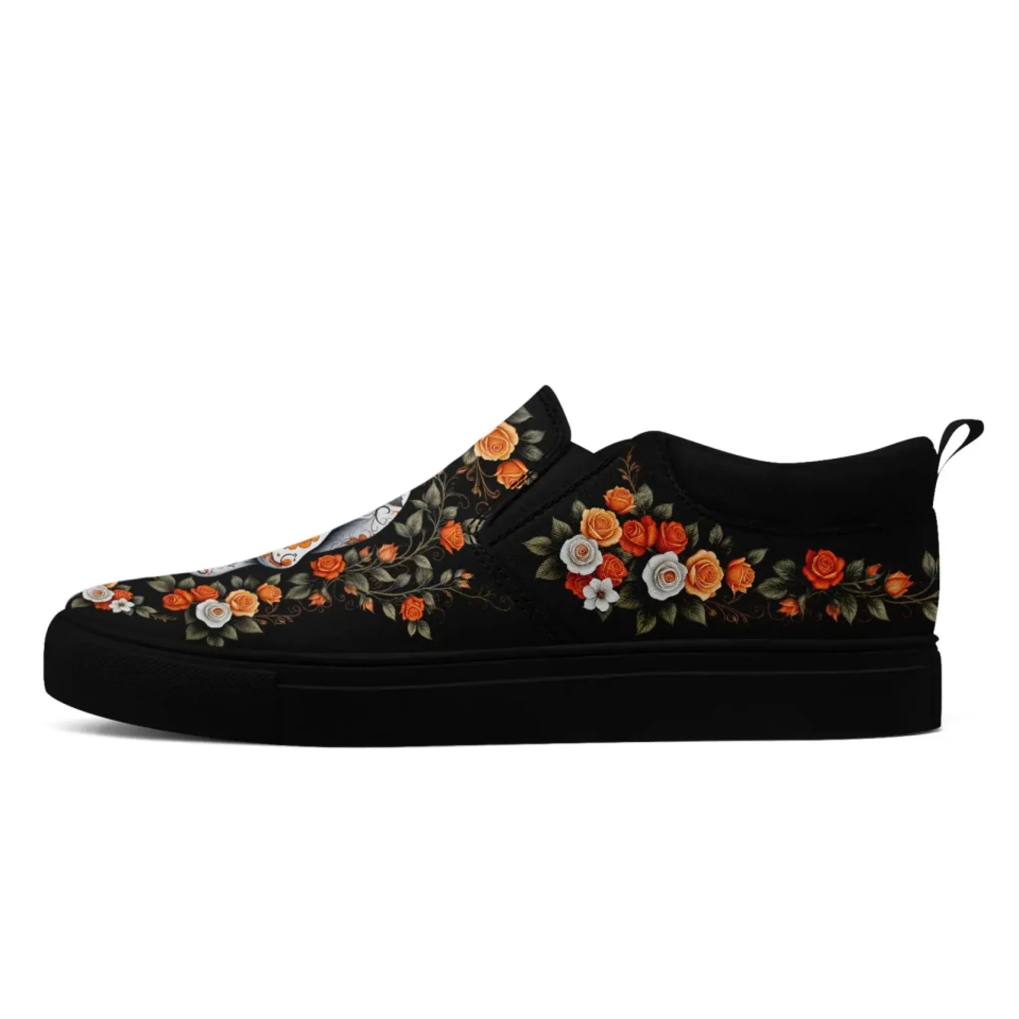 Personalized Skull Fashion Sneakers, Custom Skeleton and Face Shoes, Unisex and Comfort Slip On Shoes