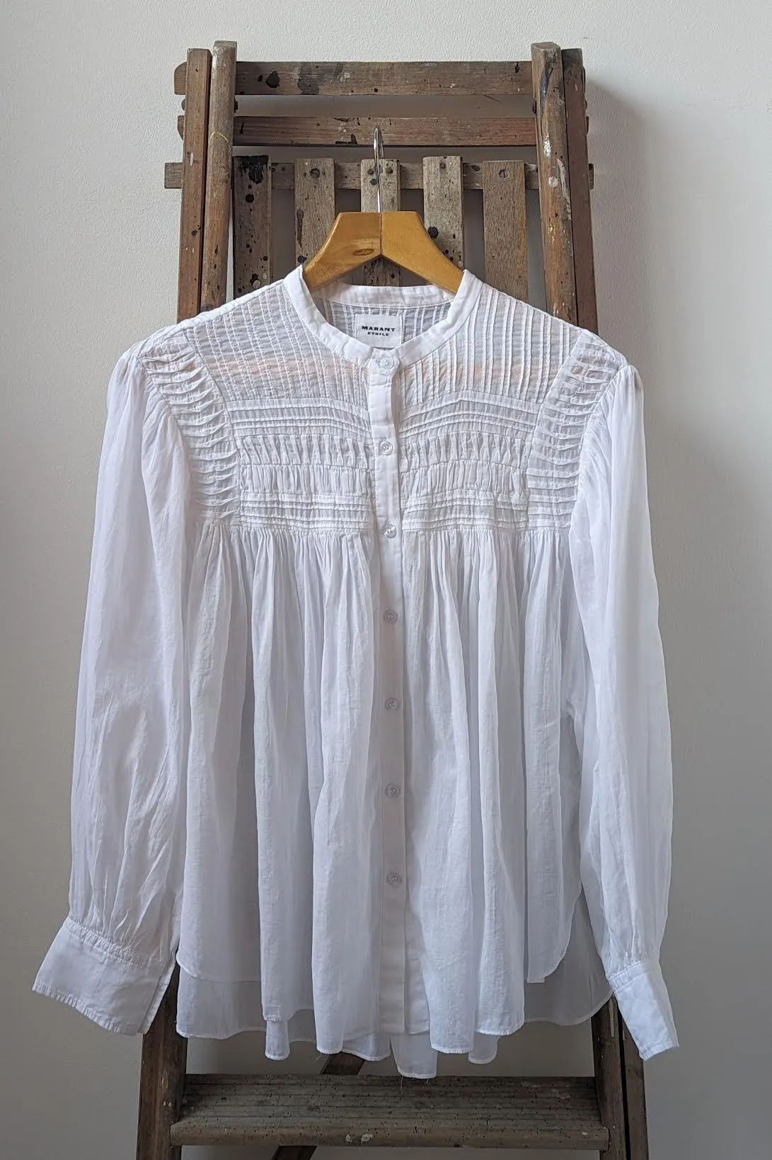 Plalia White Pin-Tuck Blouse