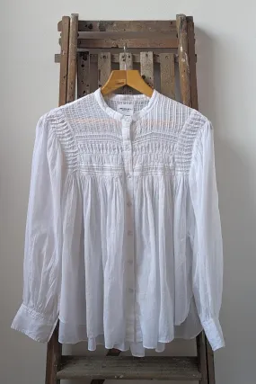 Plalia White Pin-Tuck Blouse