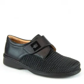 Portofino Women's Velcro Elasticizzat Loafers- Black