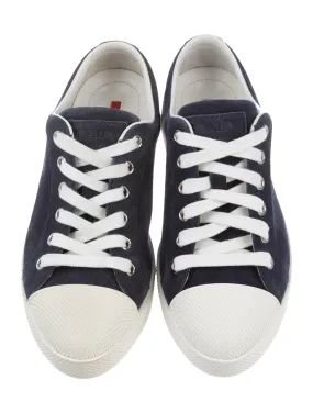PRADA Suede Navy Round-Toe Sneakers Trainers 36 1/2 UK 3.5 US 6.5 ladies