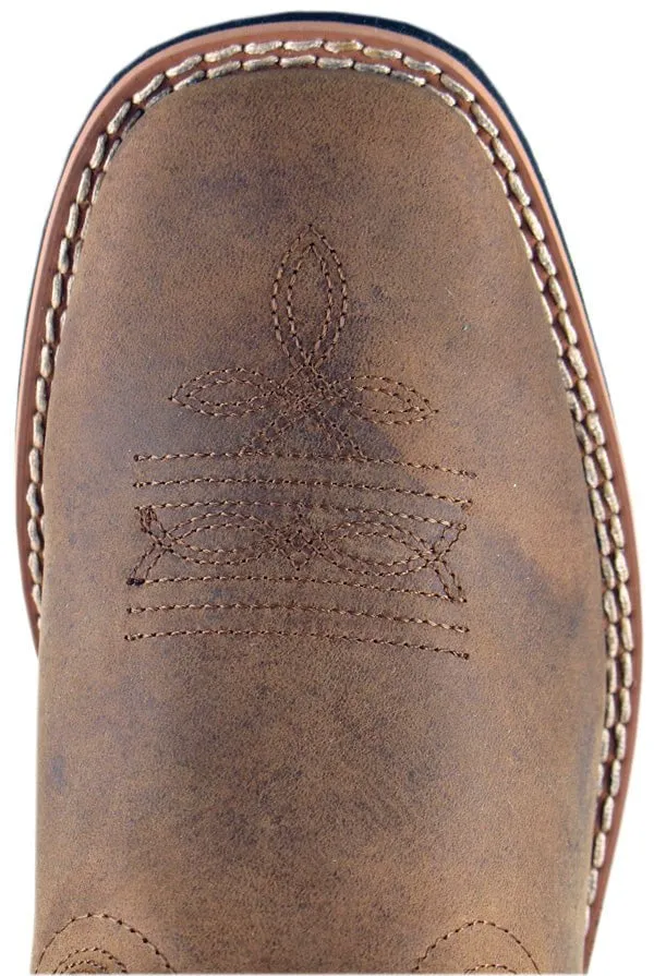 Smoky Mountain Boots Womens Pueblo Dark Crazy Horse Leather Square Toe 8 M