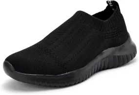 TIOSEBON Women's Walking Sock Shoes Elastic Knit Lightweight Slip on Breathable Yoga Sneakers