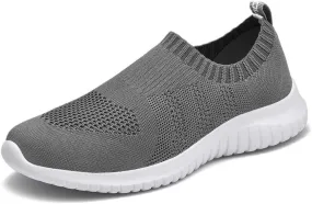 TIOSEBON Women's Walking Sock Shoes Elastic Knit Lightweight Slip on Breathable Yoga Sneakers