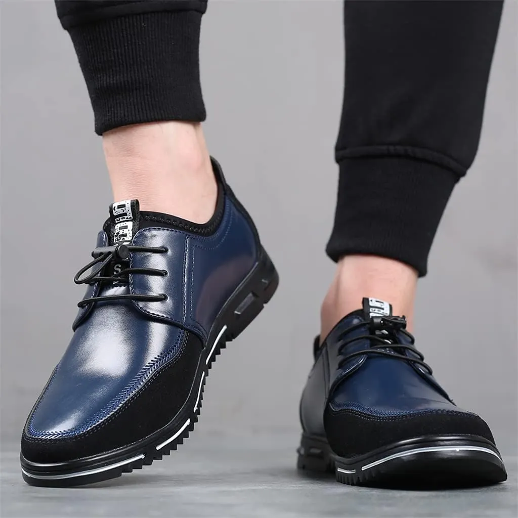 UIKGITP Men Casual Business Luxury Loafers Shoes Breathable Comfort Walking Fashion Driving Leather for Male Lace-up Sneakers Work Office Dress Outdoor