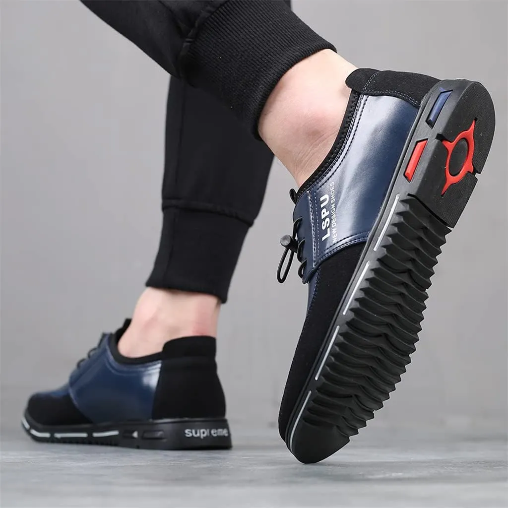 UIKGITP Men Casual Business Luxury Loafers Shoes Breathable Comfort Walking Fashion Driving Leather for Male Lace-up Sneakers Work Office Dress Outdoor