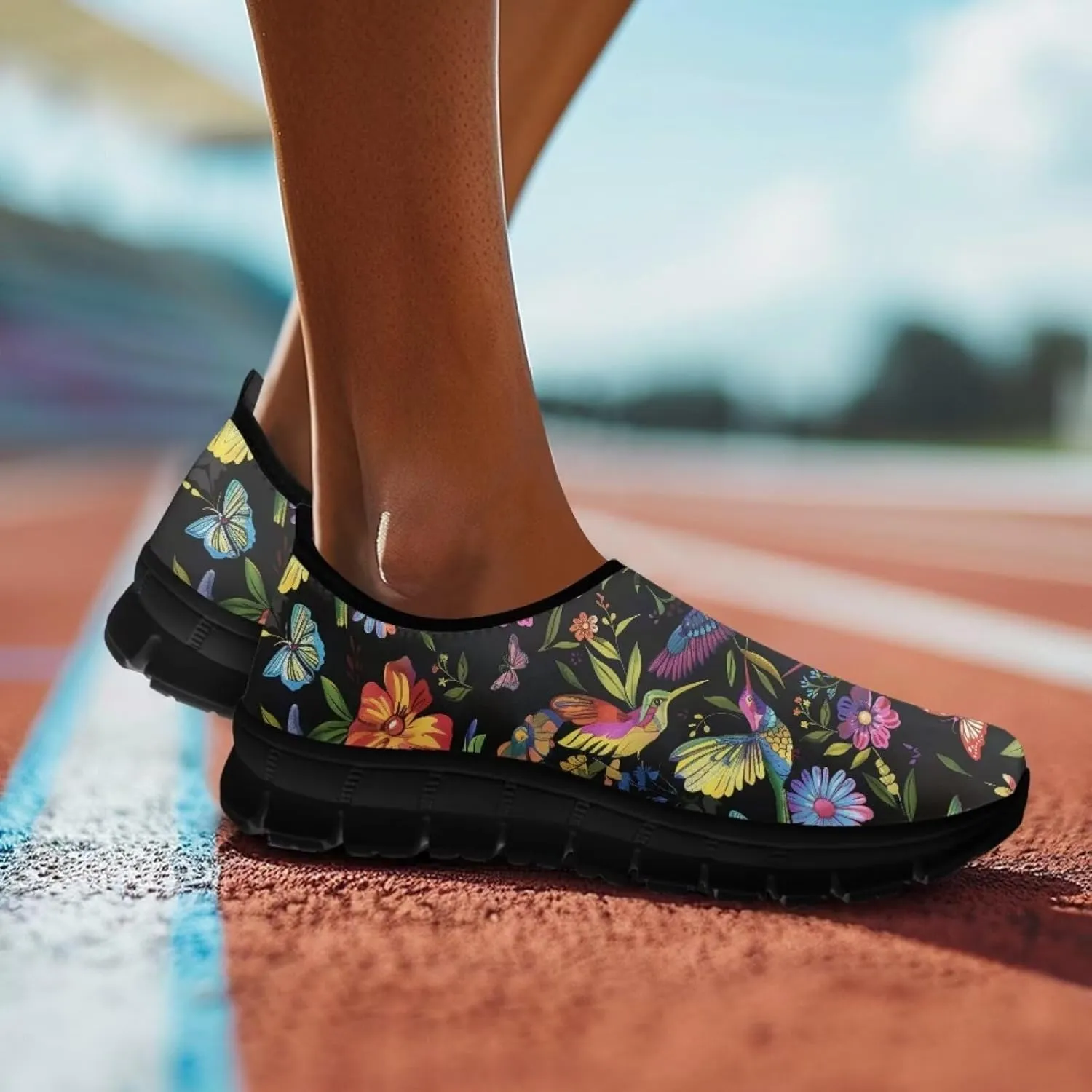 Unisex Upper Mesh Kint Loafers Women Men Elastic Slip-on Sneakers Comfort Walking Tennis Shoe