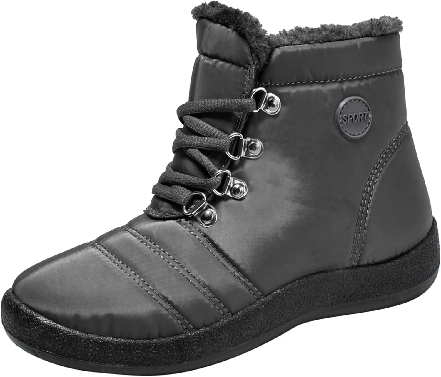 Winter Boots for Women,Water-proof Comfortable Fleece Lined Mid Calf Winter Snow Boots Wide Width Ankle Boots Lace up Snow Boots Winter Boots Insulated Non Slip Shoes for Outdoor Sport