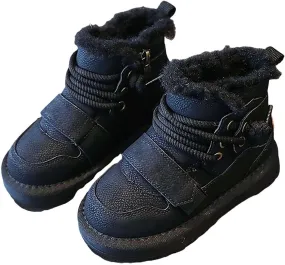 Winter Girls Boys Ankle Boots Comfortable Warm Lined Casual Shoes Sports Shoes Outdoor Children Baby Cowboy Boot