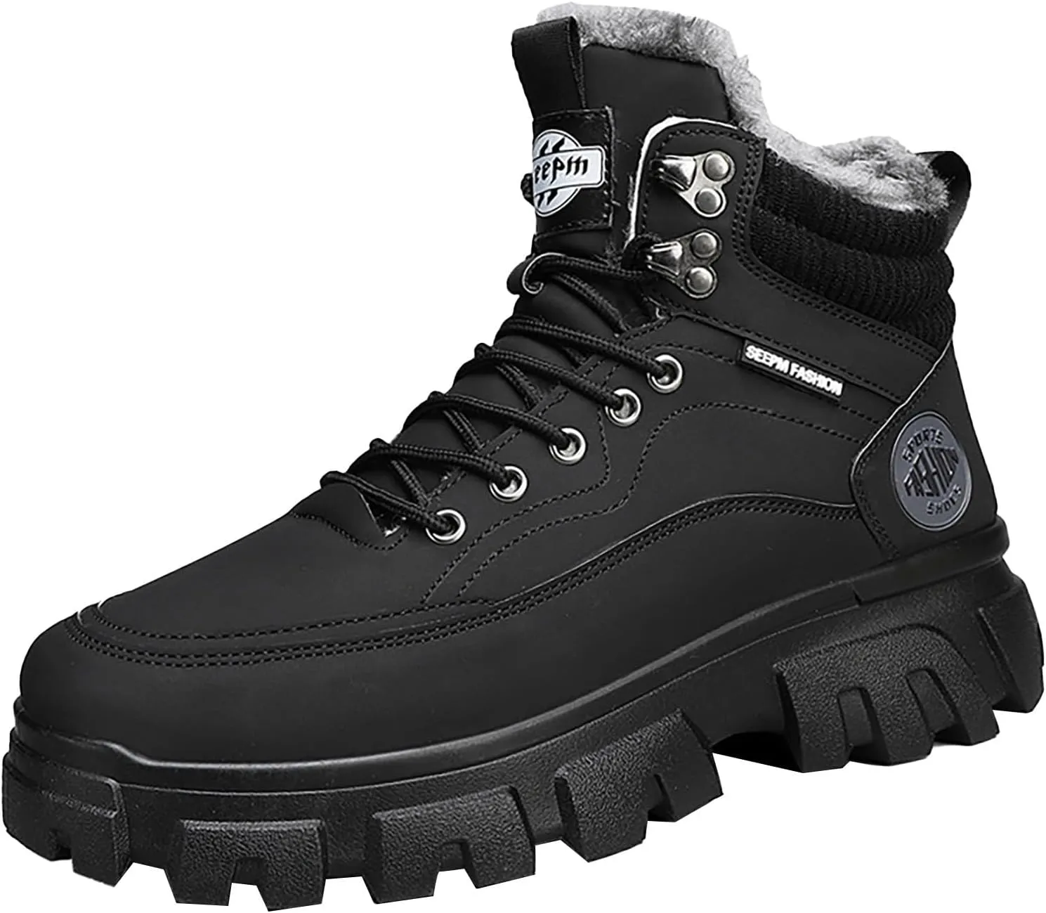 Women Winter Boots with Zipper Mens Hiking Sneakers Ankle Booties Waterproof Shoe Barefoot Shoes Grounded Footwear Steel Toe Shoes for Men Men Snow Booties