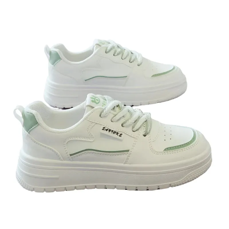 Women's Designer Chunky Platform Sneakers – White Casual Slip-On Tennis Shoes, Vulcanized for Walking