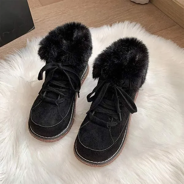 Women's Fleece-Lined Lace-Up Snow Boots 77827206C