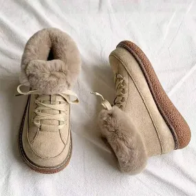 Women's Fleece-Lined Lace-Up Snow Boots 77827206C